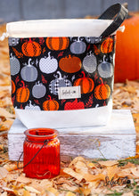 Load image into Gallery viewer, Black and Orange Pumpkins Project Bag