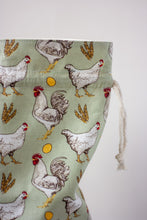 Load image into Gallery viewer, Chickens Medium Simple Drawstring Project Bag