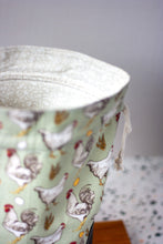 Load image into Gallery viewer, Chickens Medium Simple Drawstring Project Bag