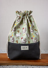 Load image into Gallery viewer, Chickens Medium Simple Drawstring Project Bag