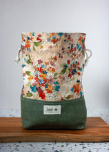 Load image into Gallery viewer, Fall Floral Large Simple Drawstring Project Bag