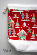 Load image into Gallery viewer, Gingerbread Men Drawstring Project Bag