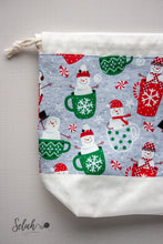 Load image into Gallery viewer, Snowman Drawstring Project Bag
