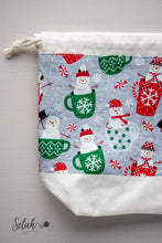Load image into Gallery viewer, Snowman Drawstring Project Bag
